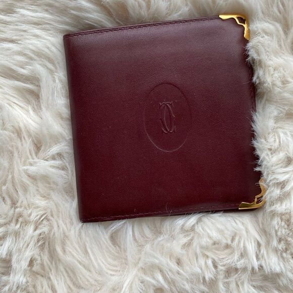Cartier Burgundy Leather Wallet - Picture 1 of 10